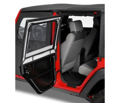 Jeep Half Doors HighRock 4x4 Element Upper Fabric Half Doors For Jeep 2007-2018 Wrangler JK Rear Pair Bestop-1