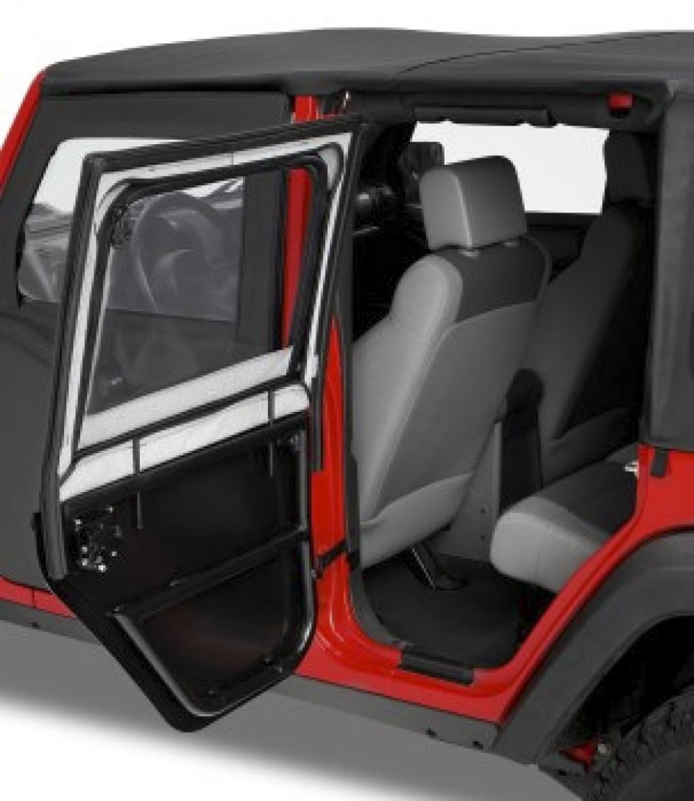 Bestop Jeep Half Doors HighRock 4x4 Element Upper Fabric Half Doors For Jeep 2007-2018 Wrangler JK Rear Pair Bestop