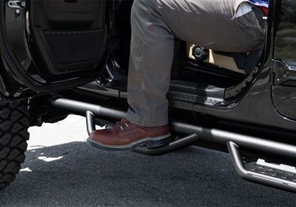 Nerf Step RS Bar Full Length (1 Step per Side) 2018-2026 Jeep Wrangler JL 2-Door Textured Black NFab-5