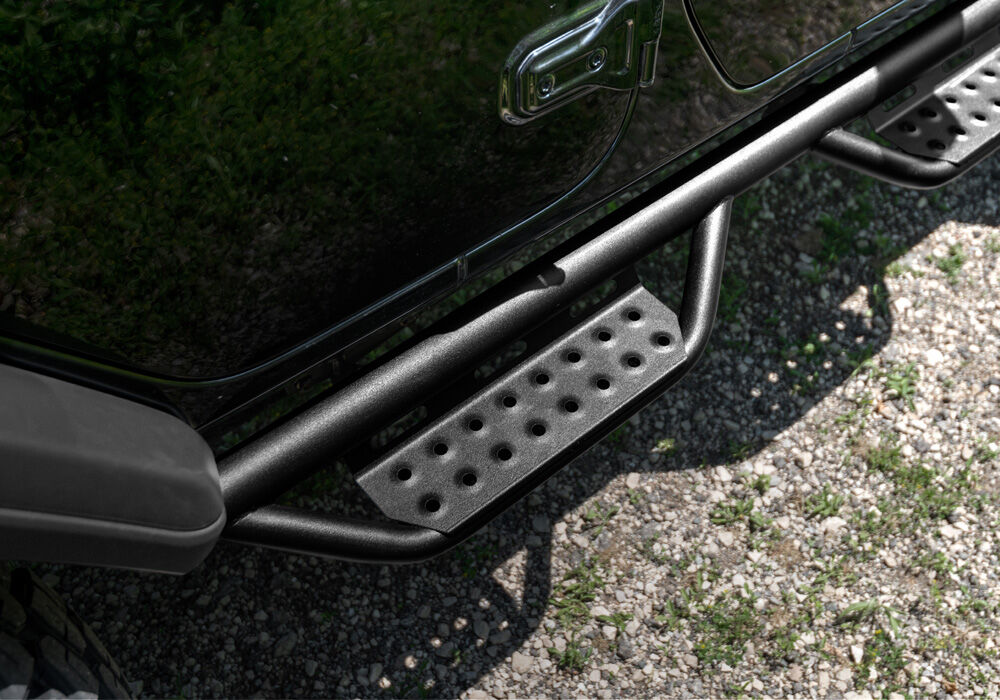 Nerf Step RS Bar Full Length (2 Steps per Side) 2018-2026 Jeep Wrangler JL 4-Door Textured Black NFab-3