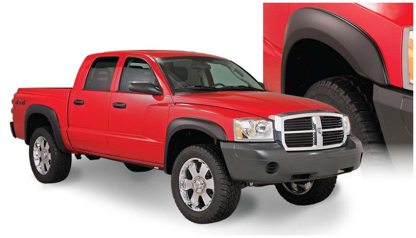 Black Extendafender Style Smooth Finish 4-Piece Fender Flare Set For 1998-2003 Dodge Durango Bushwacker