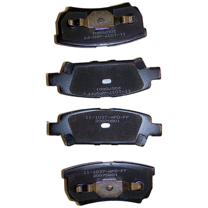 Rear Brake Pad Set for 2007-2017 Jeep MK Compass, Patriot w/ 10.31 Inch Rotors Crown Automotive-1