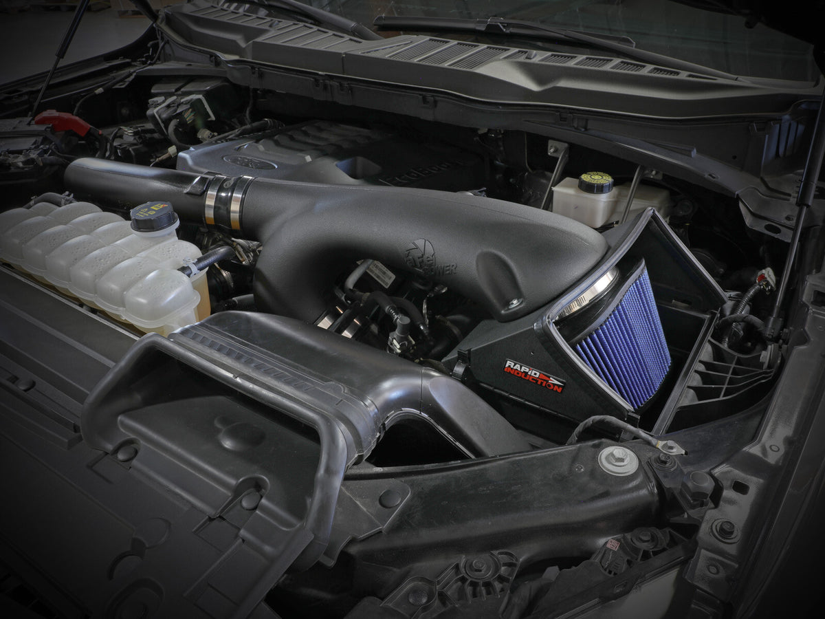 Rapid Induction Cold Air Intake System w/ Pro 5R Filter Ford F-150 21-26 V6-3.5L (tt) aFe Power-6