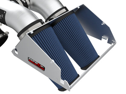 Rapid Induction Cold Air Intake System w/ Pro 5R Filter Brushed Ford F-150 Raptor 21-26 V6-3.5L (tt) aFe Power-5
