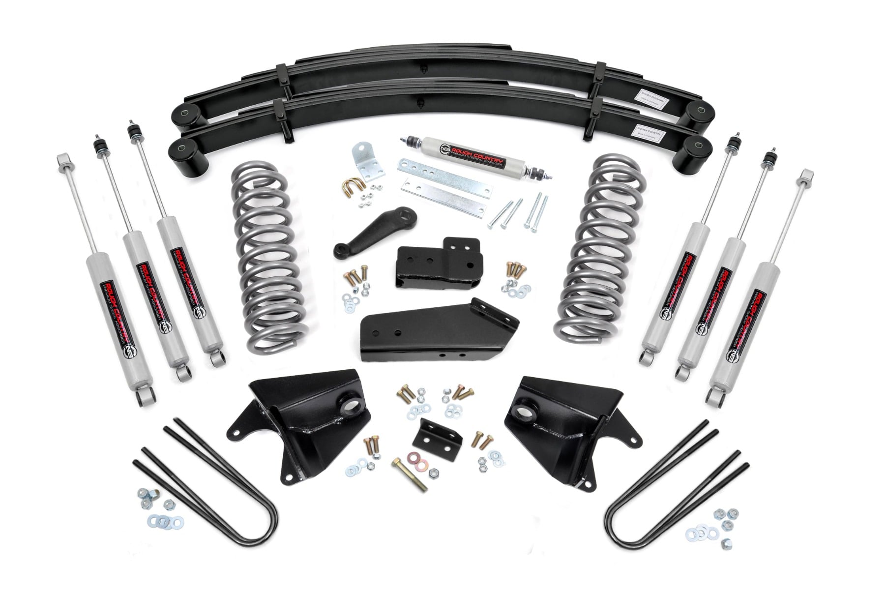 4 Inch Lift Kit Quad Front Shocks Rear Springs Ford F-150 4WD (80-96) Rough Country