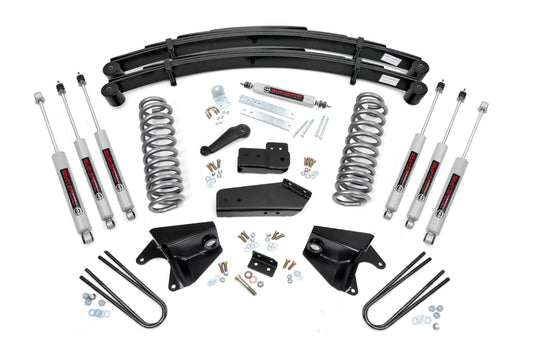 4 Inch Lift Kit Quad Front Shocks Rear Springs Ford F-150 4WD (80-96) Rough Country