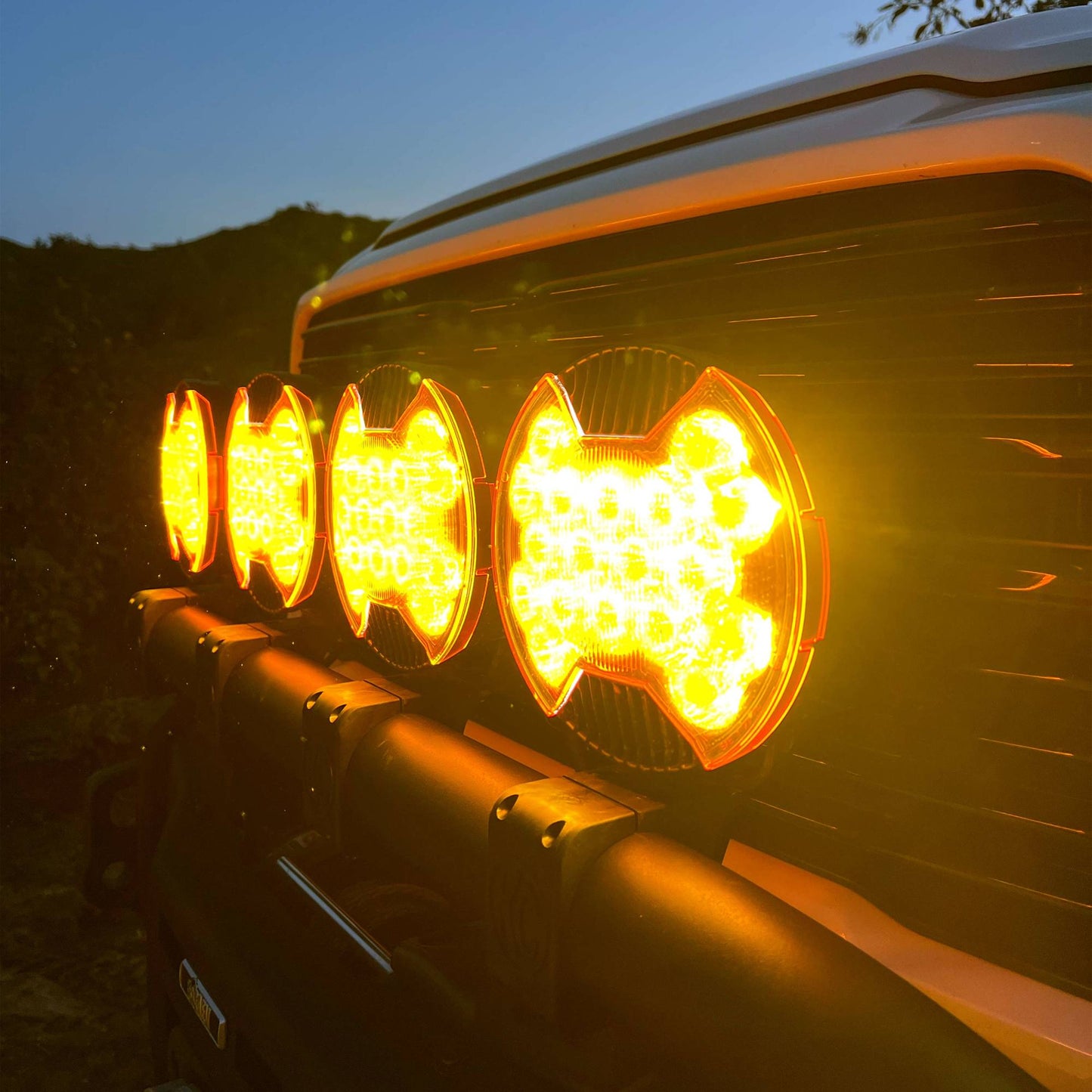Head Light Cover Light Shield SAE Driving Yellow KC Hilites-10