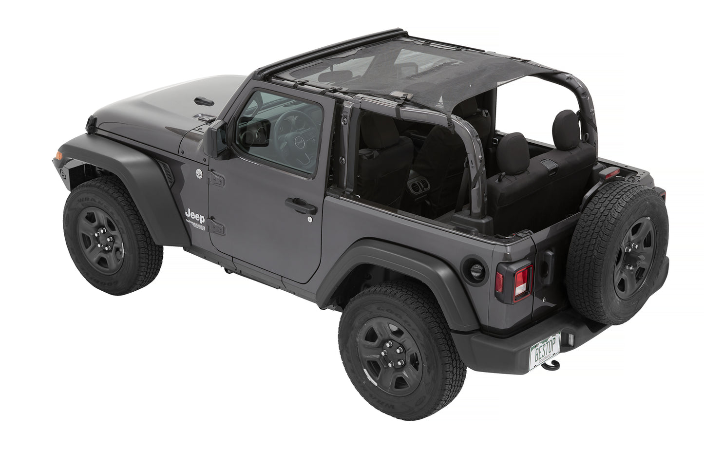 Bestop Sun Extended Safari Style Bikini Top For Jeep 2018-Current Wrangler JL 2 Door Bestop
