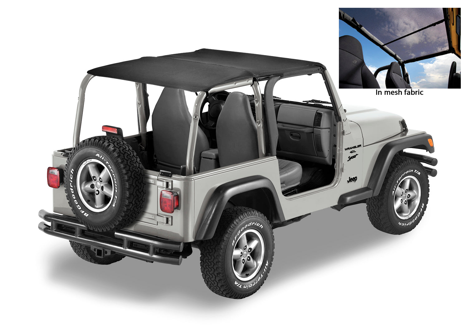 Jeep Bikini Top Header Safari Bikini Tops For Jeep 1997-2002 Wrangler TJ Bestop-17
