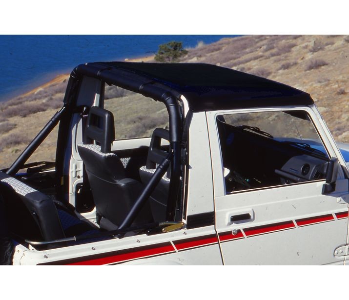 Bestop GEO Tracker/Suzuki Sidekick Bikini Top Strapless Standard Targa Style Bikini Top For Geo/Suzuki 1995-1998 Tracker/Sidekick Black Denim Bestop