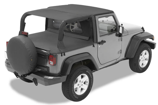 Jeep Bikini Top Header Safari Bikini Tops For Jeep 2007-2009 Wrangler JK 2 Door Black Diamond Fabric Bestop