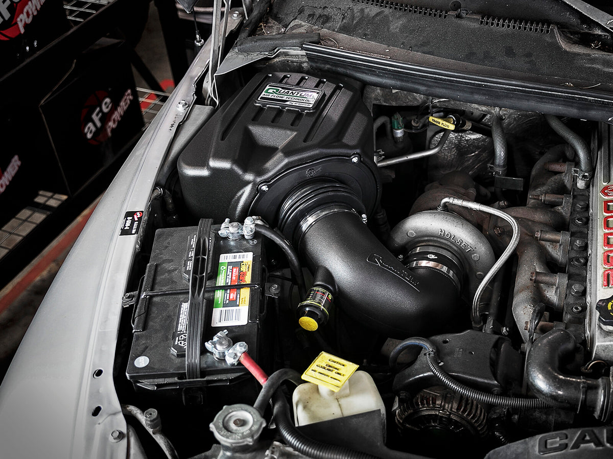Quantum Cold Air Intake System w/ Pro Dry S Filter Dodge Diesel Trucks 94-02 L6-5.9L (td) aFe Power-6