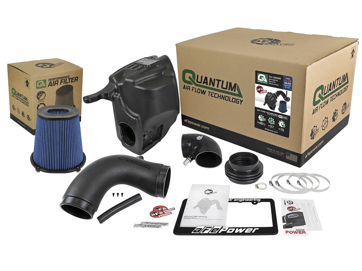 Quantum Cold Air Intake System w/ Pro 5R Filter Dodge Ram Diesel Trucks 13-18 L6-6.7L (td) aFe Power-5