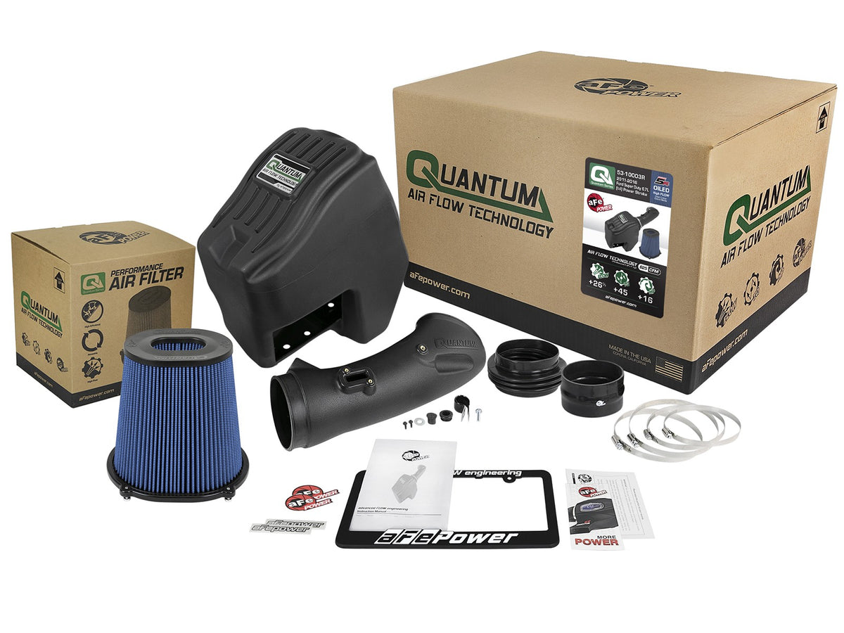 Quantum Cold Air Intake System w/ Pro 5R Filter Ford Diesel Trucks 11-16 V8-6.7L (td) aFe Power-2