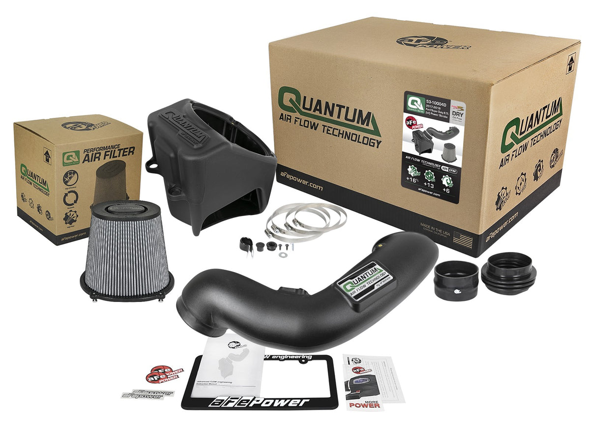 Quantum Cold Air Intake System w/ Pro Dry S Filter Ford Diesel Trucks 17-19 V8-6.7L (td) aFe Power-5