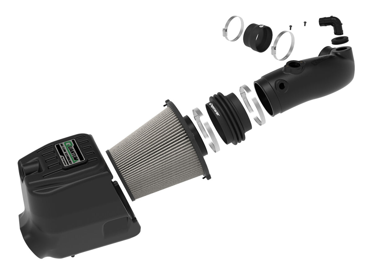 Quantum Cold Air Intake System w/ Pro Dry S Filter Ford Diesel Trucks 08-10 V8-6.4L (td) aFe Power-4