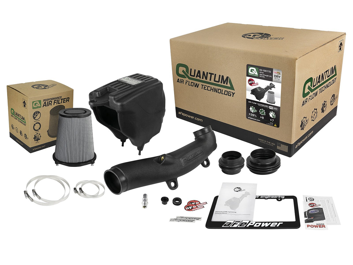 Quantum Cold Air Intake System w/ Pro Dry S Filter Jeep Wrangler (Jl)/Gladiator (Jt) 18-26 V6-3.6L aFe Power-2