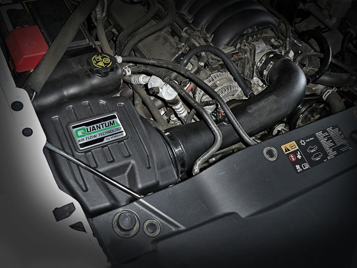 Quantum Cold Air Intake System w/ Pro Dry S Filter GM Silverado/Sierra 1500 14-19 V8-5.3/6.2L aFe Power-5