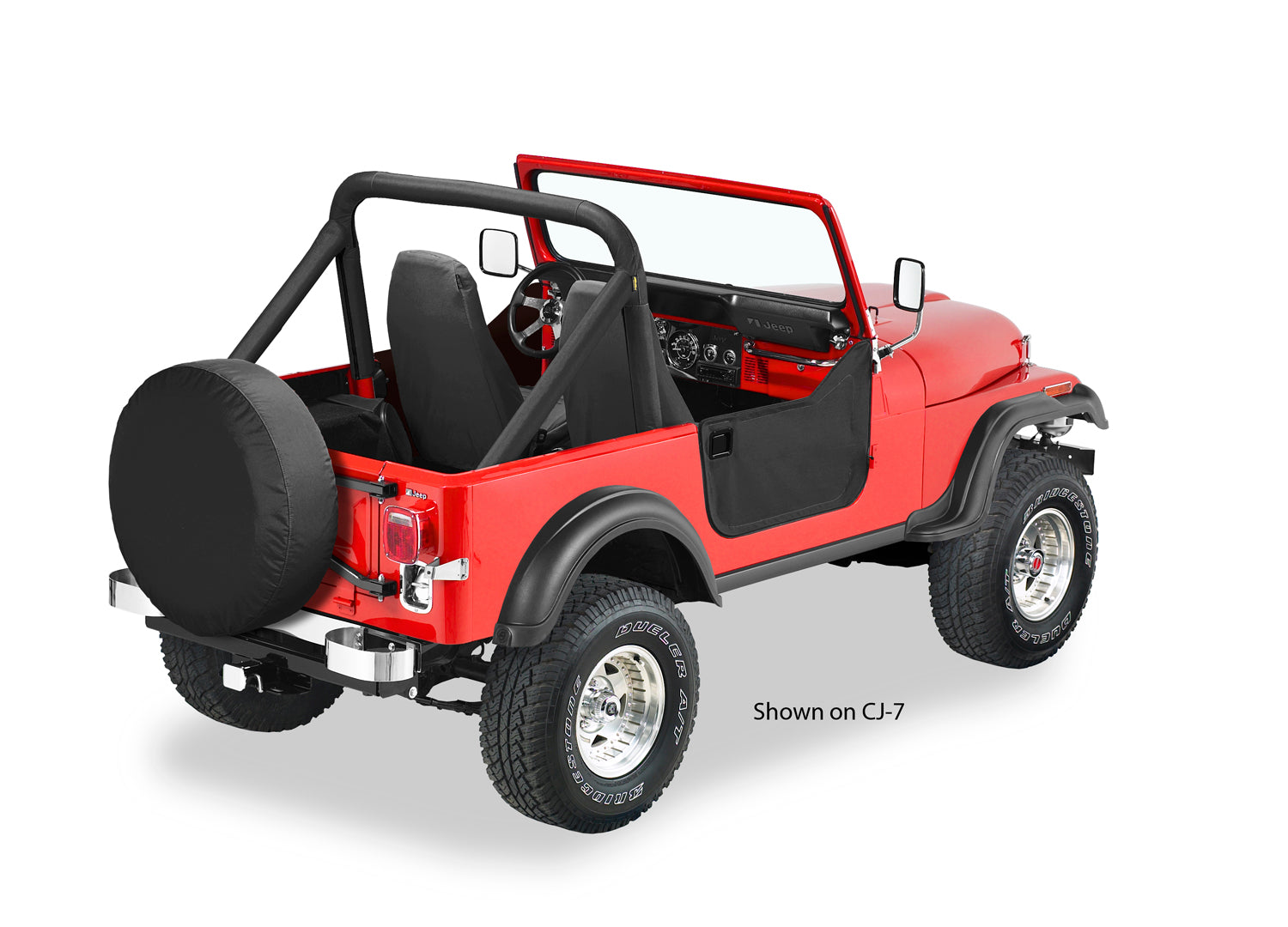Lower Fabric Half Doors For Toyota 1964-1984 Land Cruiser Black Crush Bestop