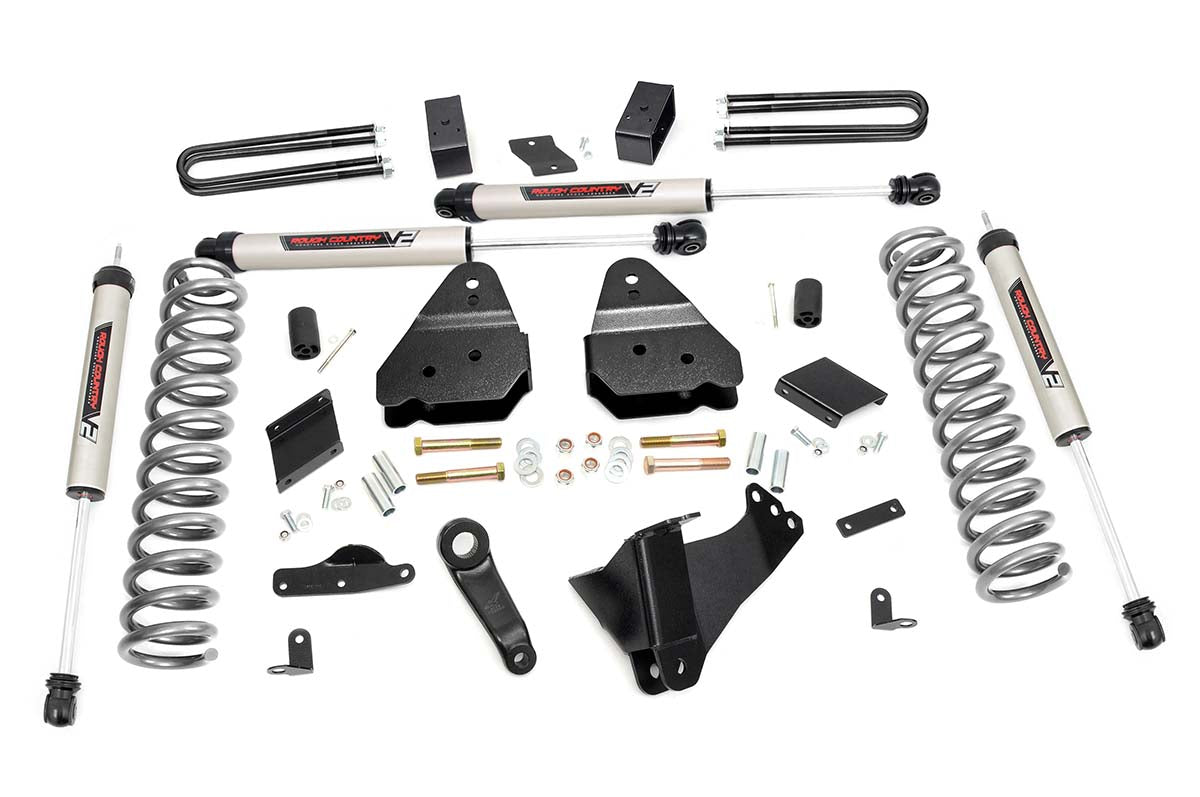 Rough Country 4.5 Inch Suspension Lift Kit w/V2 Shocks 11-14 F-250 4WD Rough Country