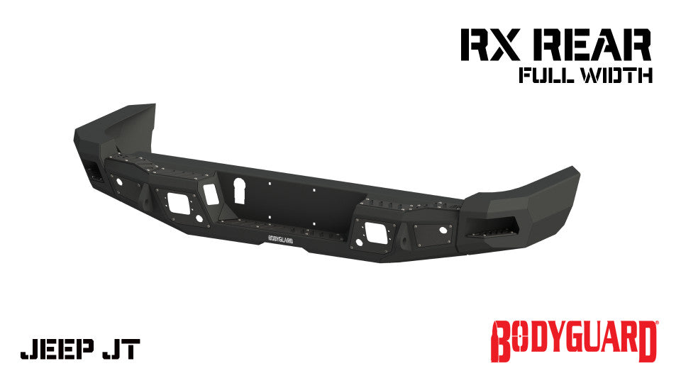 2020-2025 Jeep Gladiator Rear Bumper Full width Sensor Cutouts Reverse Light Cutouts Bodyguard Bumpers-4