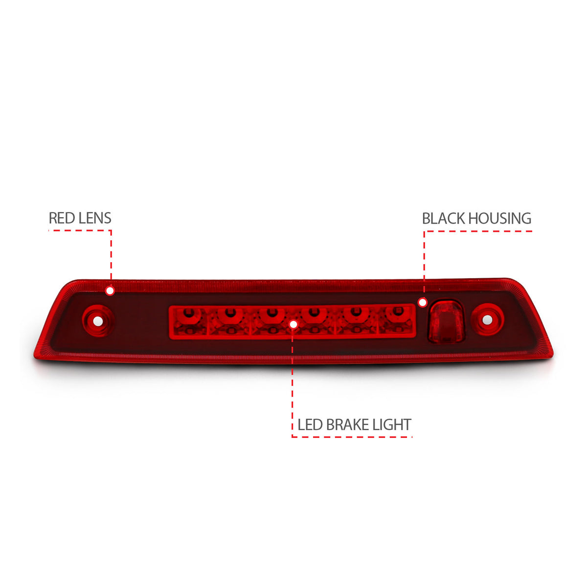 Center High Mount Stop Light Led 3Rd Brake Light Red Jeep Grand Cherokee 2005-2010 AnzoUSA-3