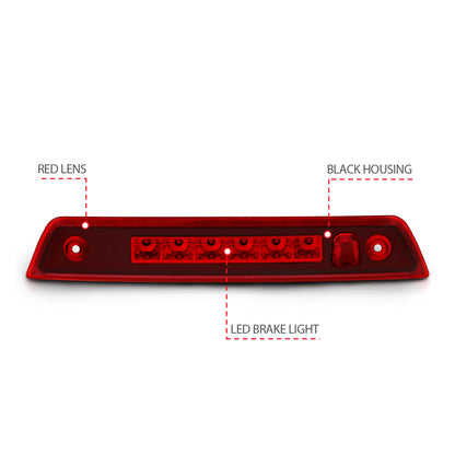 Center High Mount Stop Light Led 3Rd Brake Light Red Jeep Grand Cherokee 2005-2010 AnzoUSA-3
