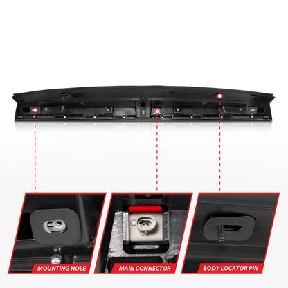 Center High Mount Stop Light LED Black Housing Smoke Lens, W/ Spoiler Pc Chevrolet Suburban 1500/Tahoe 2007-2014, 2500 2007-2013, GMC Yukon 2007-2014 AnzoUSA-4