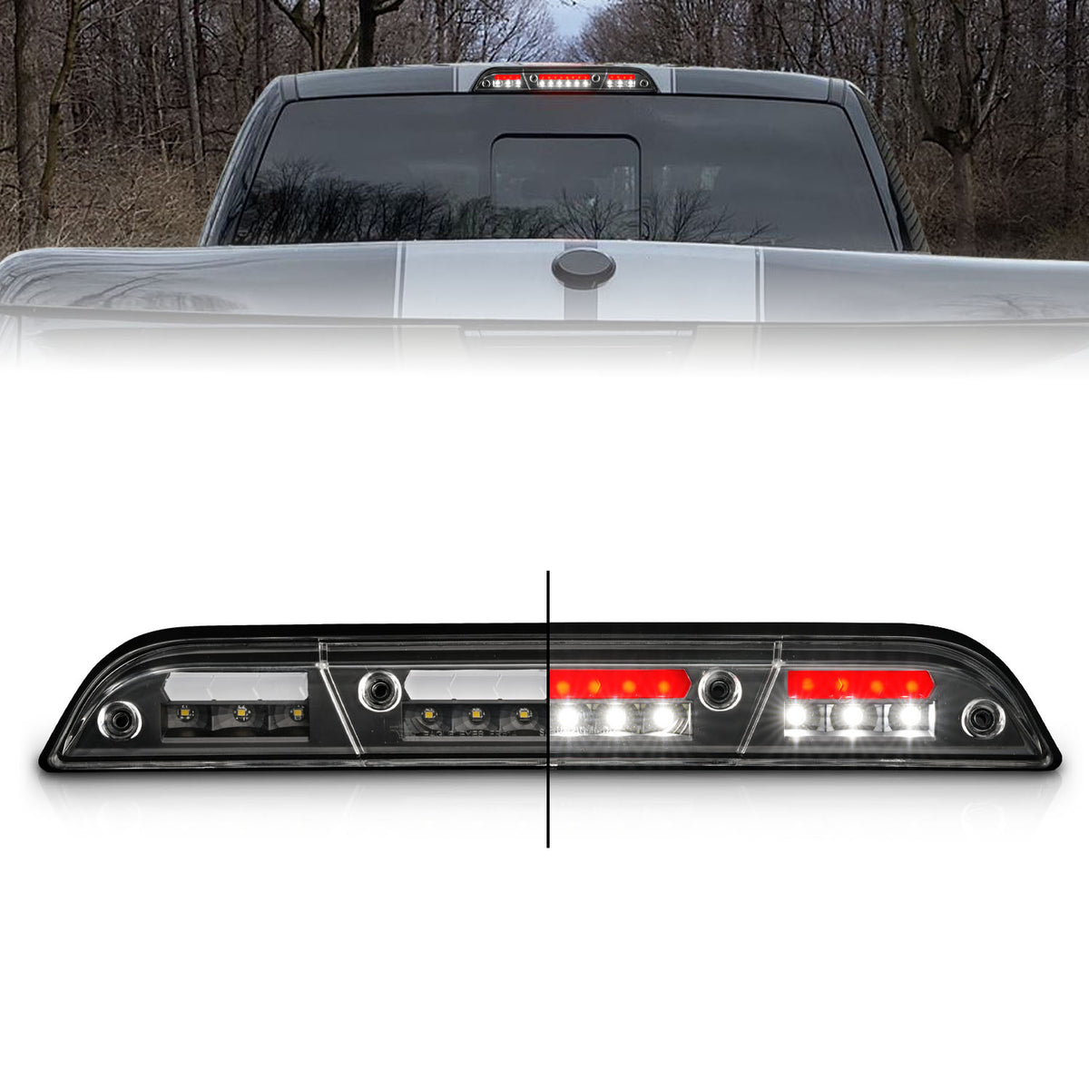 Center High Mount Stop Light LED Clear Lens Ford F-150 2015-2023, Ford F-250/F-350/F-450 Super Duty 2017-2022, Ford Ranger 2019-2023 AnzoUSA