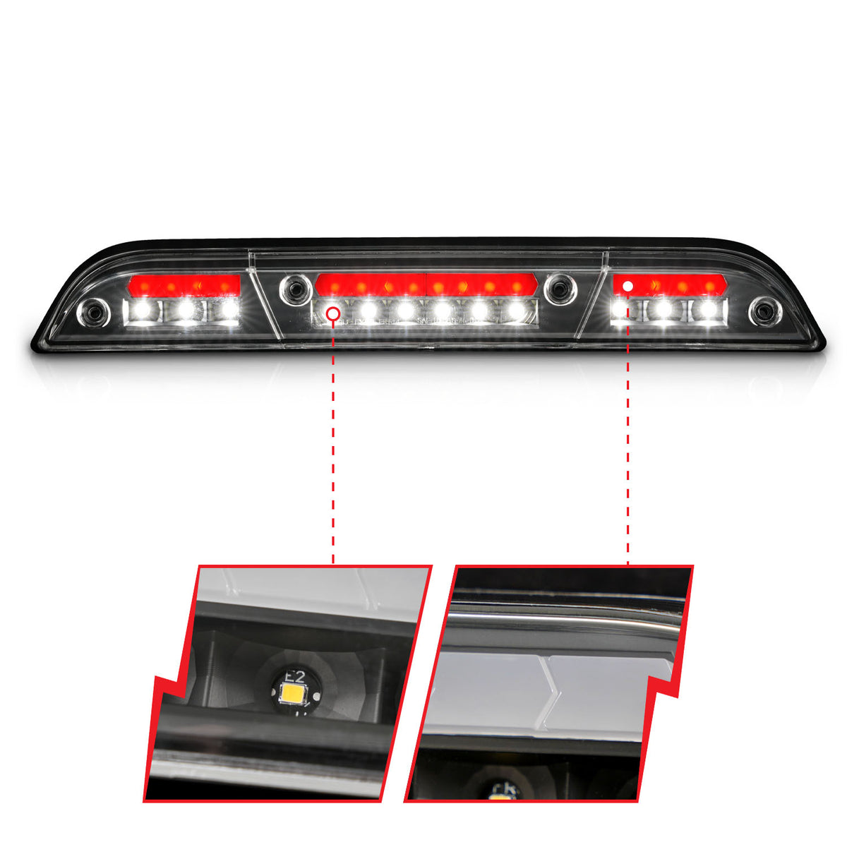 Center High Mount Stop Light LED Clear Lens Ford F-150 2015-2023, Ford F-250/F-350/F-450 Super Duty 2017-2022, Ford Ranger 2019-2023 AnzoUSA-2