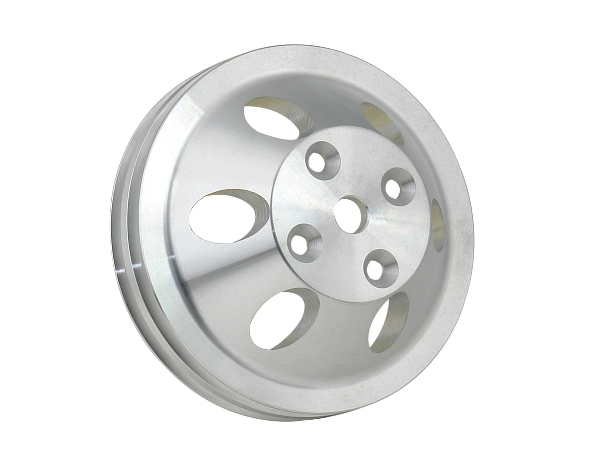 Water Pump Pulley Aluminum Double Groove Fits 1976-1985 Chevrolet Small Block with Long Water Pump Mr Gasket
