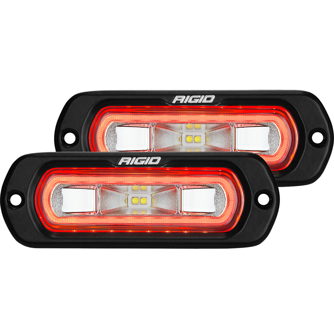 SR-L Series Off-Road Spreader Pod 3 Wire Flush Mount With Halo Pair Rigid Industries-1