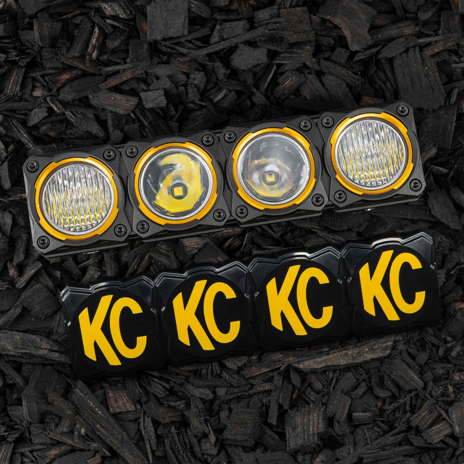 Head Light Cover Flex Era Bar 10 Inch Black/Yellow Each KC Hilites-10