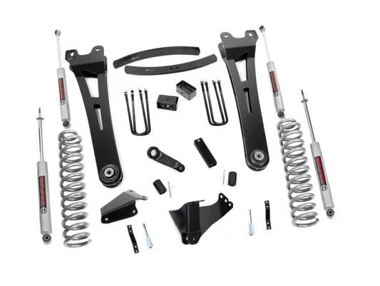Rough Country 6 Inch Ford 05-07 F-250/F-350 Super Duty Radius Arm Suspension Lift Kit Premium N3 Shocks Rough Country