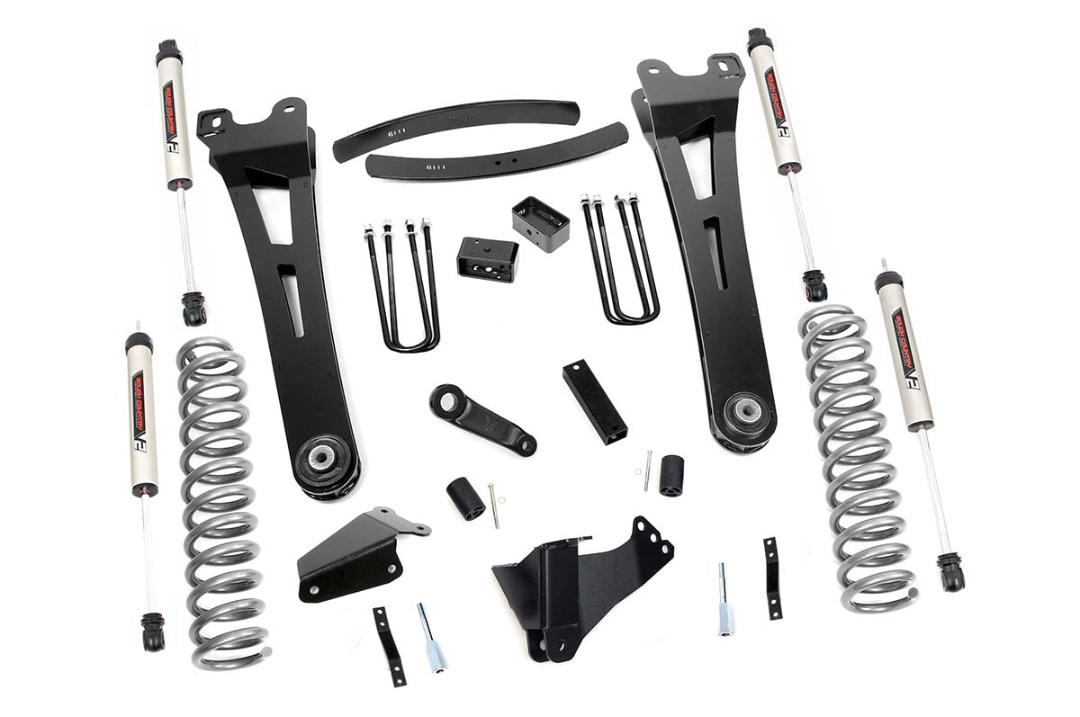 6 Inch Suspension Lift Kit Radius Arms w/V2 Shocks 05-07 F-250/350 4WD Rough Country-1