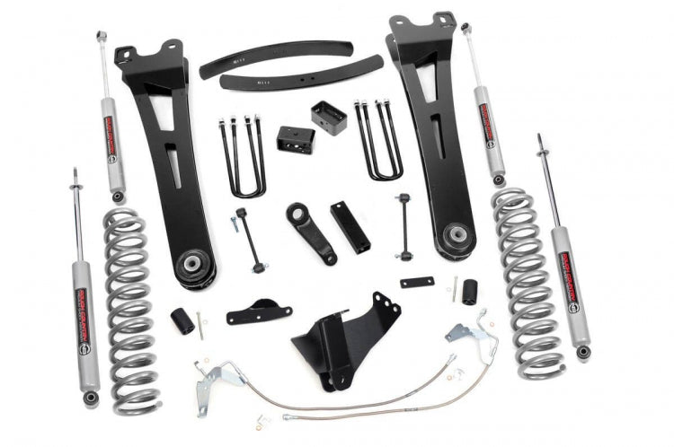Rough Country 6 Inch Ford 08-10 F-250/F-350 Super Duty Radius Arm Suspension Lift Kit Premium N3 Shocks Rough Country