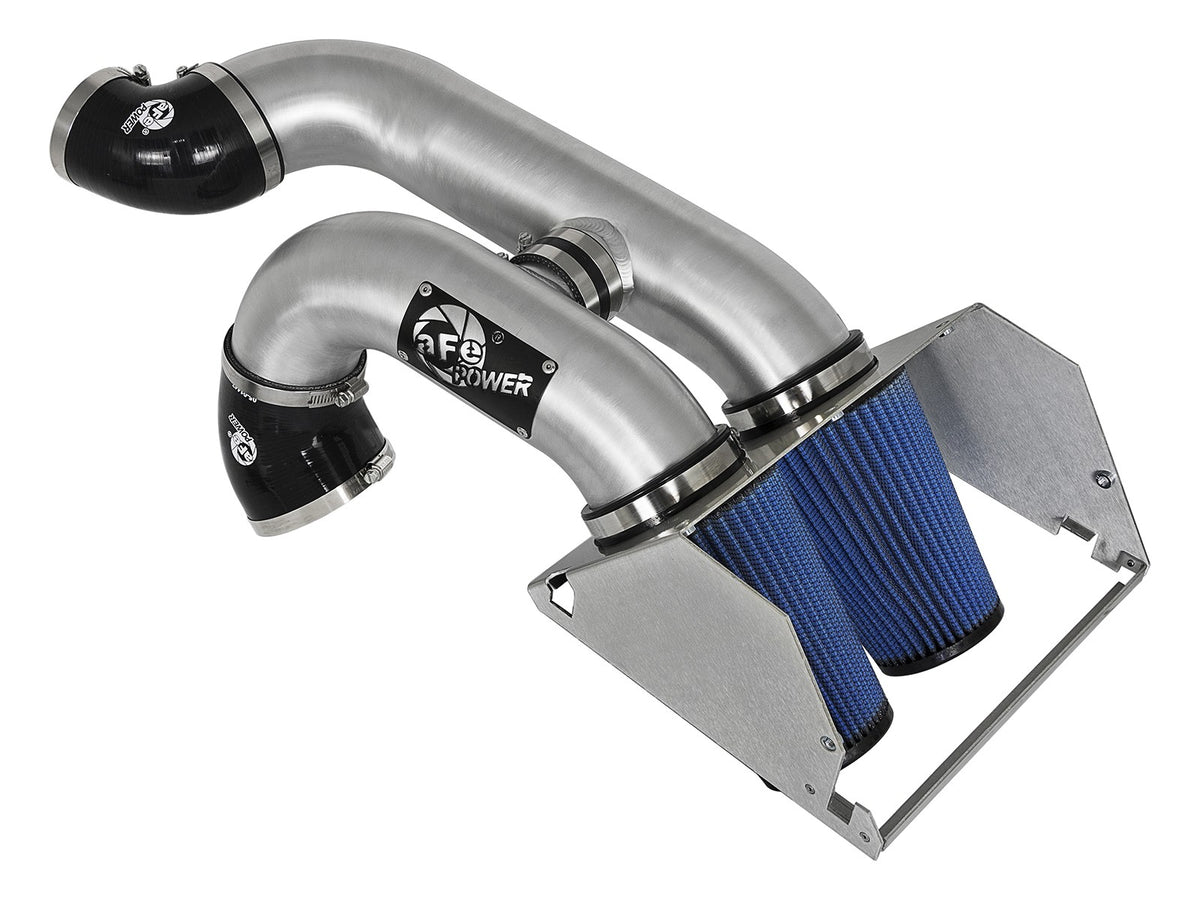 Rapid Induction Cold Air Intake System w/ Pro 5R Filter Brushed Ford F-150/Raptor 17-20 V6-3.5L (tt)/Expedition 18-21 V6-3.5L (tt) aFe Power-1