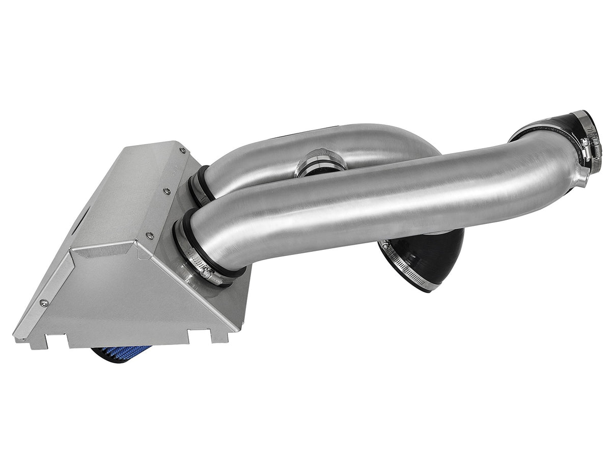 Rapid Induction Cold Air Intake System w/ Pro 5R Filter Brushed Ford F-150/Raptor 17-20 V6-3.5L (tt)/Expedition 18-21 V6-3.5L (tt) aFe Power-2