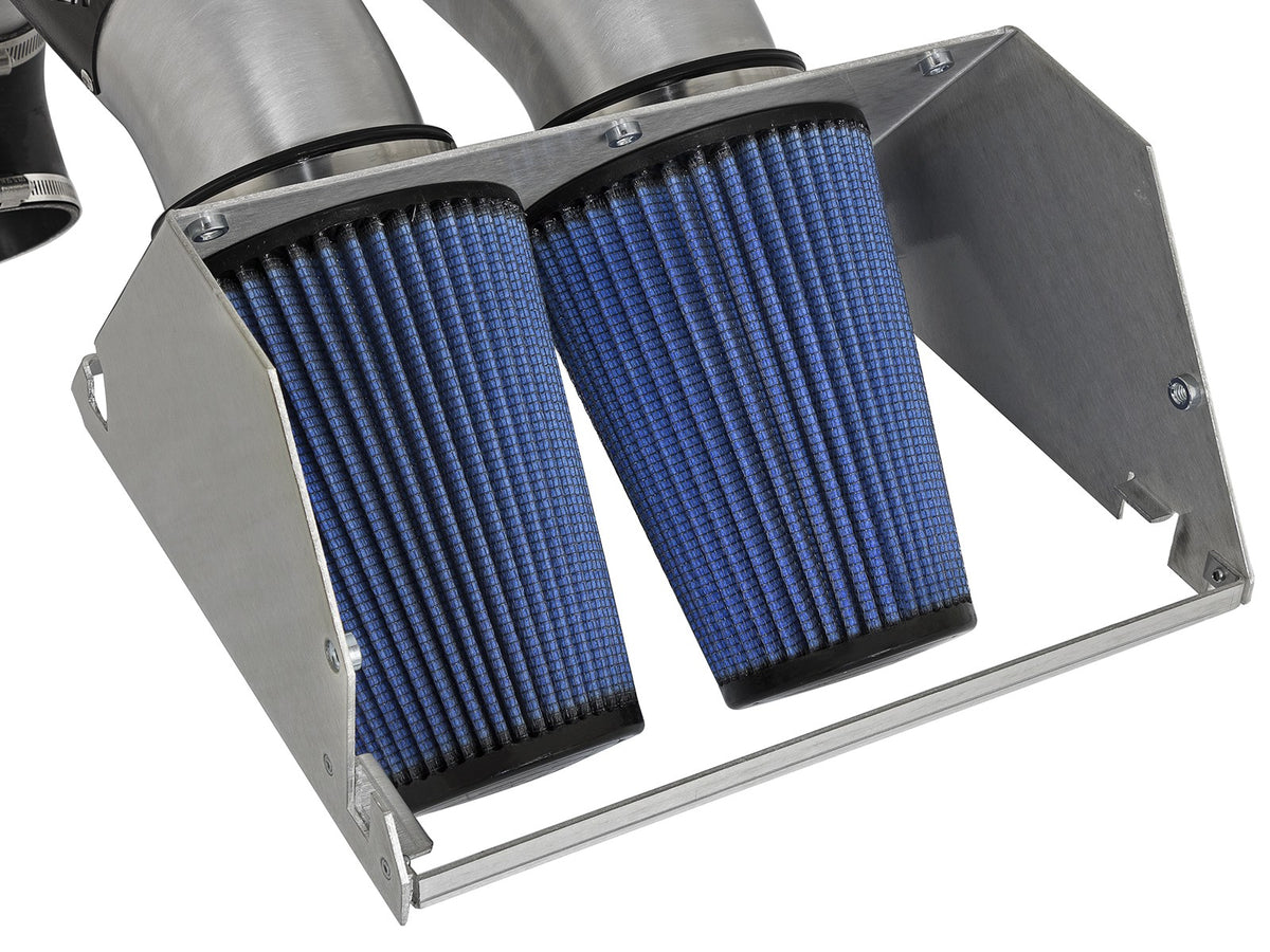 Rapid Induction Cold Air Intake System w/ Pro 5R Filter Brushed Ford F-150/Raptor 17-20 V6-3.5L (tt)/Expedition 18-21 V6-3.5L (tt) aFe Power-4