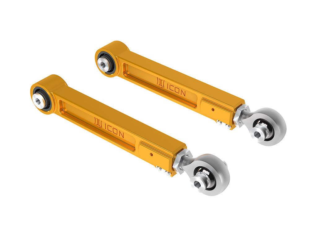 2022-2025 Toyota Tundra/2023-2025 Toyota Sequoia/2024-2025 Toyota Tacoma/2024 Toyota Land Cruiser 250 Series/2024 Lexus GX550/2025 Toyota 4Runner Rear Billet Upper Link Kit Gold Anodizing ICON Vehicle Dynamics-2