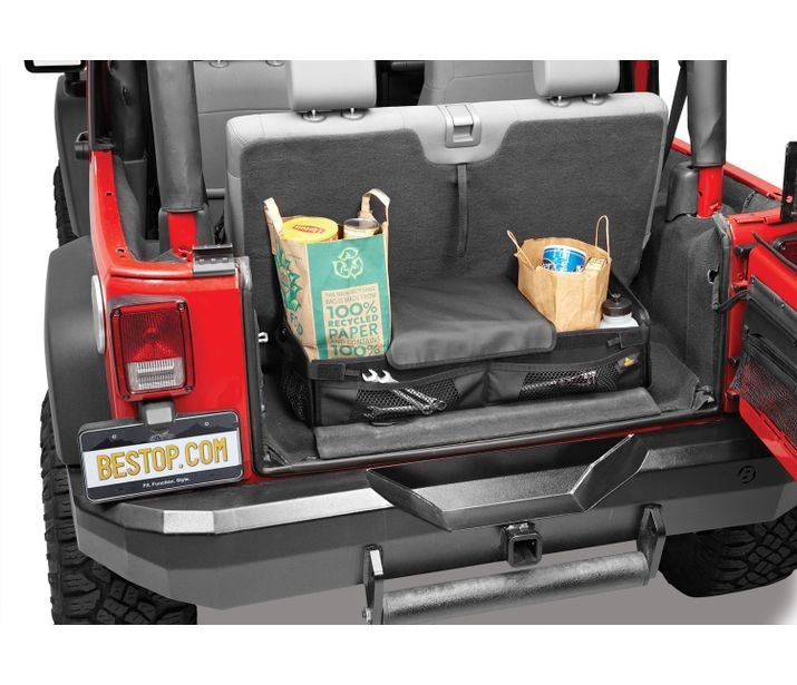 RoughRider Cargo Trunk Organizer For Jeep 1987-1995 Wrangler YJ 30x12x6 Black Diamond Bestop