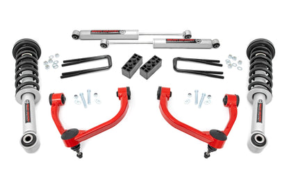 3 Inch Lift Kit N3 Struts Red Ford F-150 4WD (2009-2013) Rough Country