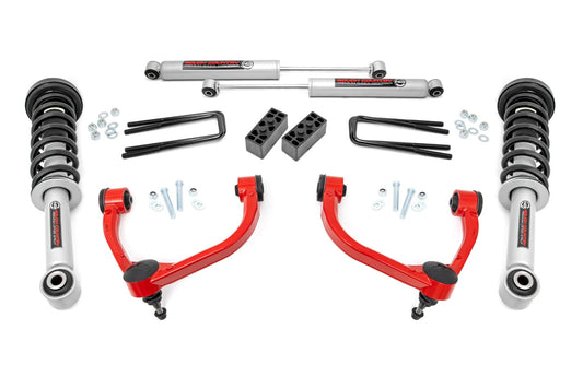 3 Inch Lift Kit N3 Struts Red Ford F-150 4WD (2009-2013) Rough Country