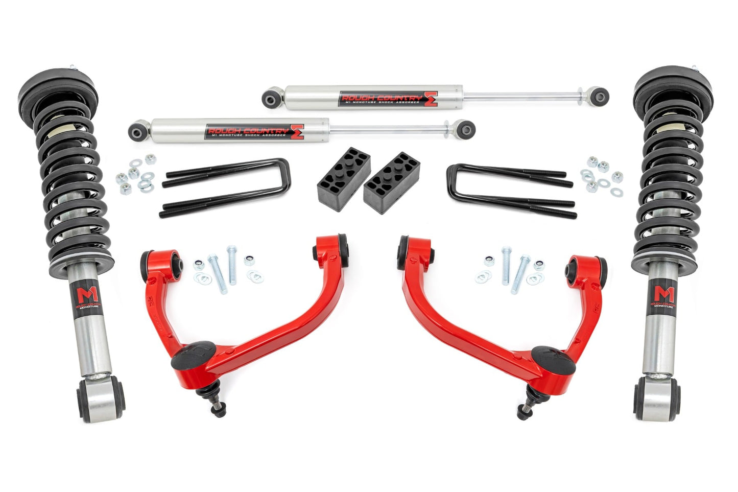 3 Inch Lift Kit M1 Struts Red Ford F-150 4WD (2009-2013) Rough Country