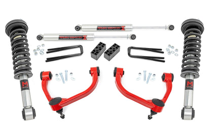 3 Inch Lift Kit M1 Struts Red Ford F-150 4WD (2009-2013) Rough Country