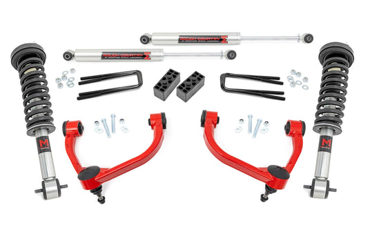 3 Inch Lift Kit M1 Struts Red Ford F-150 4WD (2014-2020) Rough Country