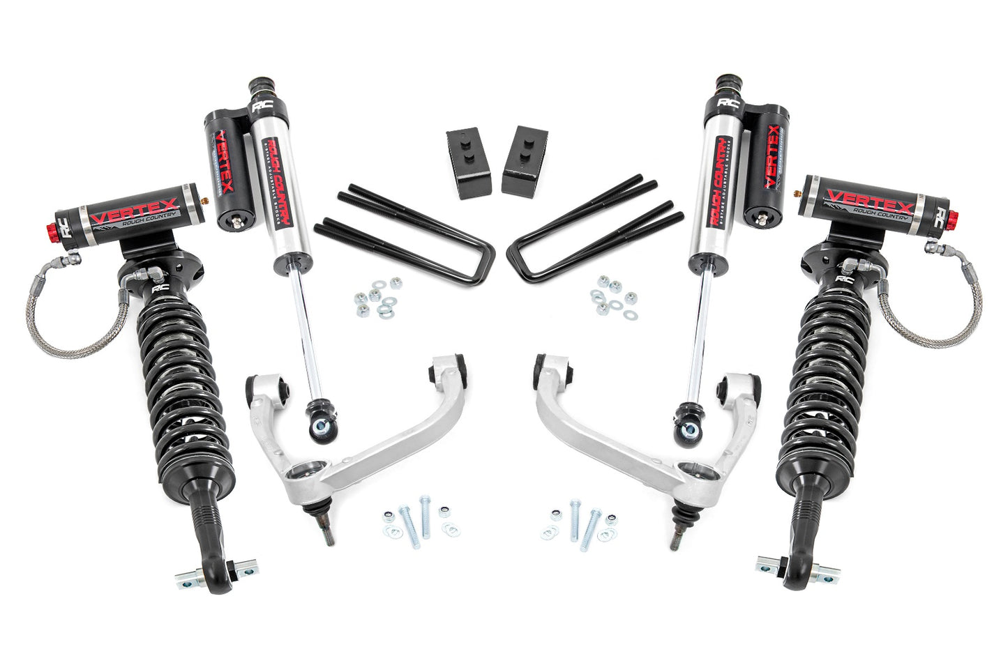 Rough Country 3.0 Inch Ford Bolt-On Arm Lift Kit w/ Vertex For 14-20 F-150 4WD Rough Country