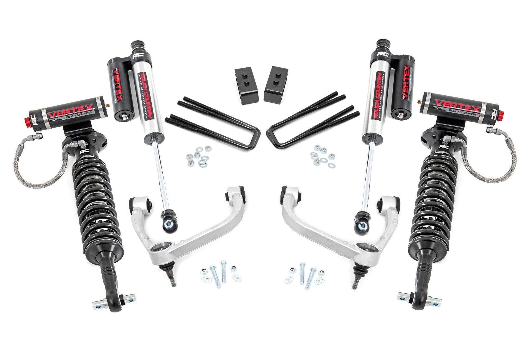 Rough Country 3.0 Inch Ford Bolt-On Arm Lift Kit w/ Vertex For 14-20 F-150 4WD Rough Country