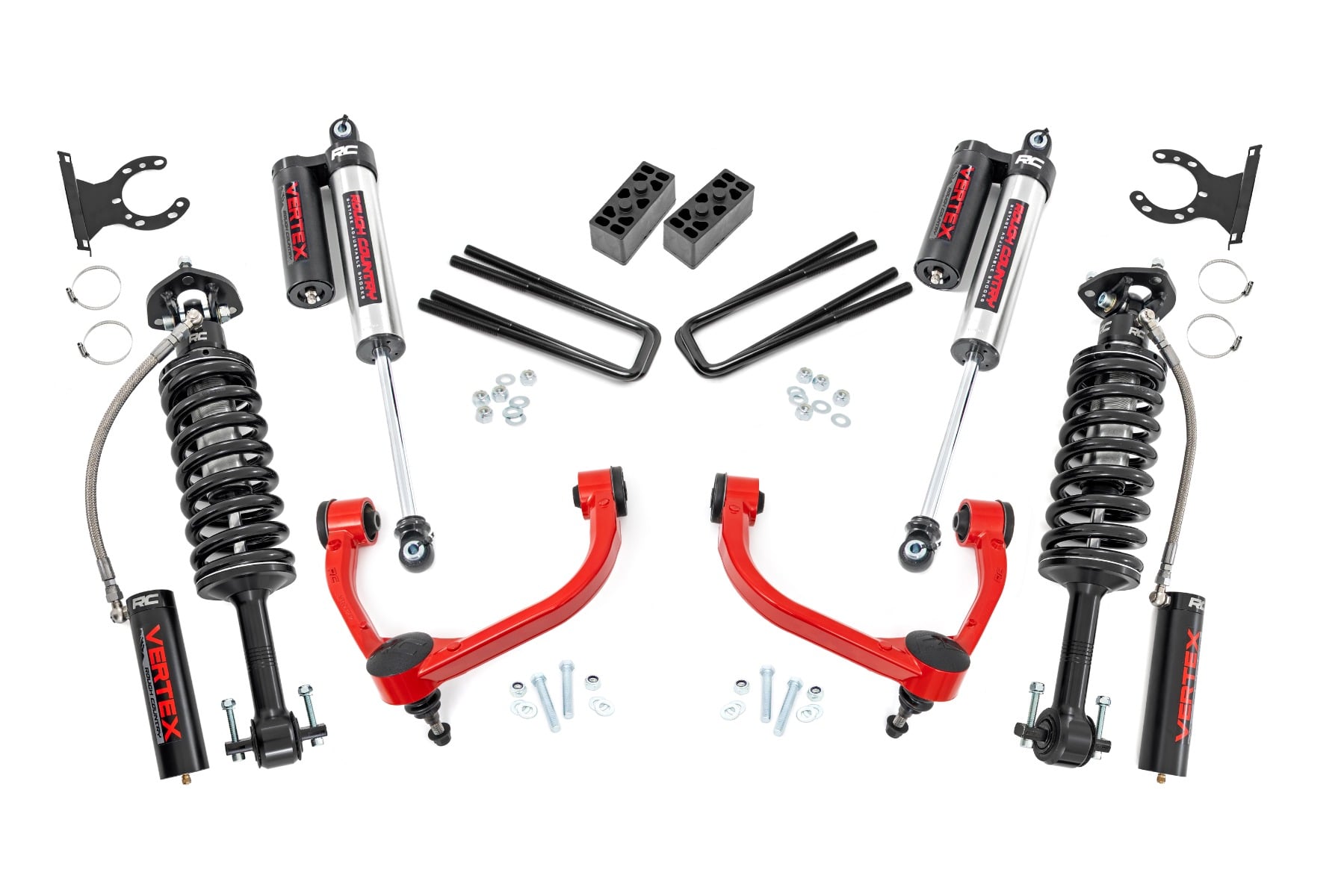3 Inch Lift Kit Vertex Red Ford F-150 4WD (2014-2020) Rough Country