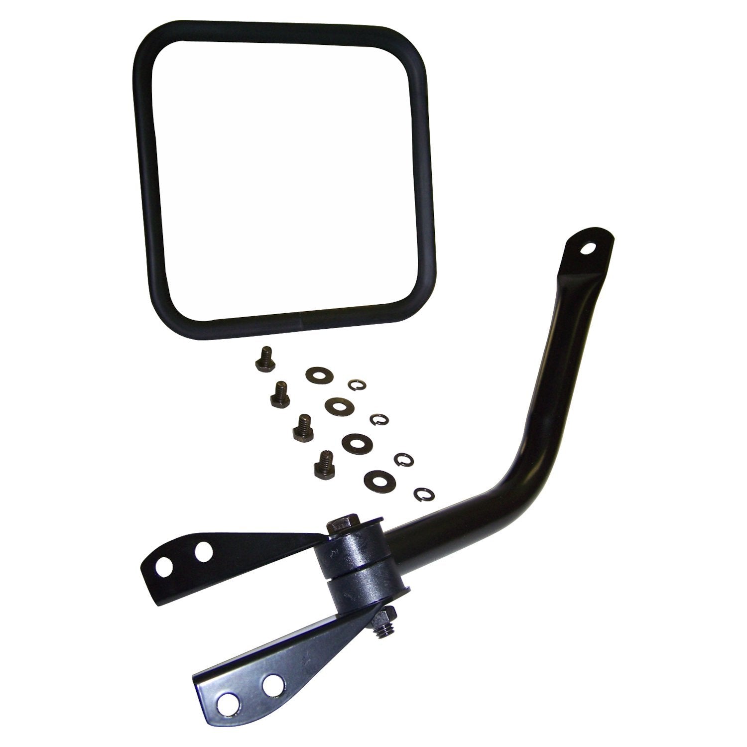 Right Black Arm & Mirror Kit for 1955-1995 CJ-5, CJ-6, CJ-7, CJ-8 & YJ Wrangler Crown Automotive